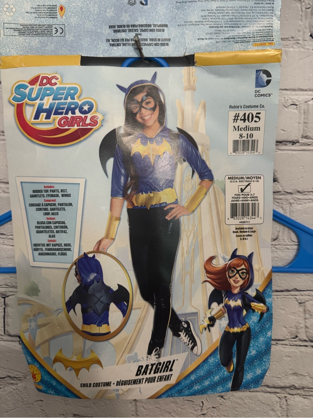 Rubie's Batgirl Costume - Blue & Yellow DC comics Halloween medium 8-10 new